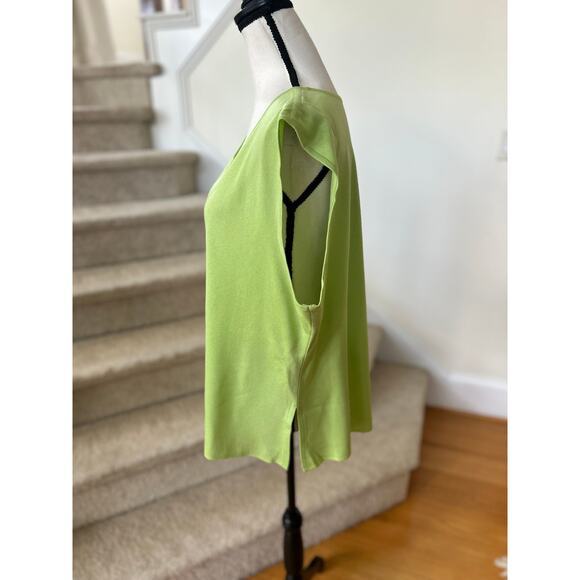 Exclusively Misook Lime Green Sleeveless Scoop Neck Shell Tank - Picture 3 of 5